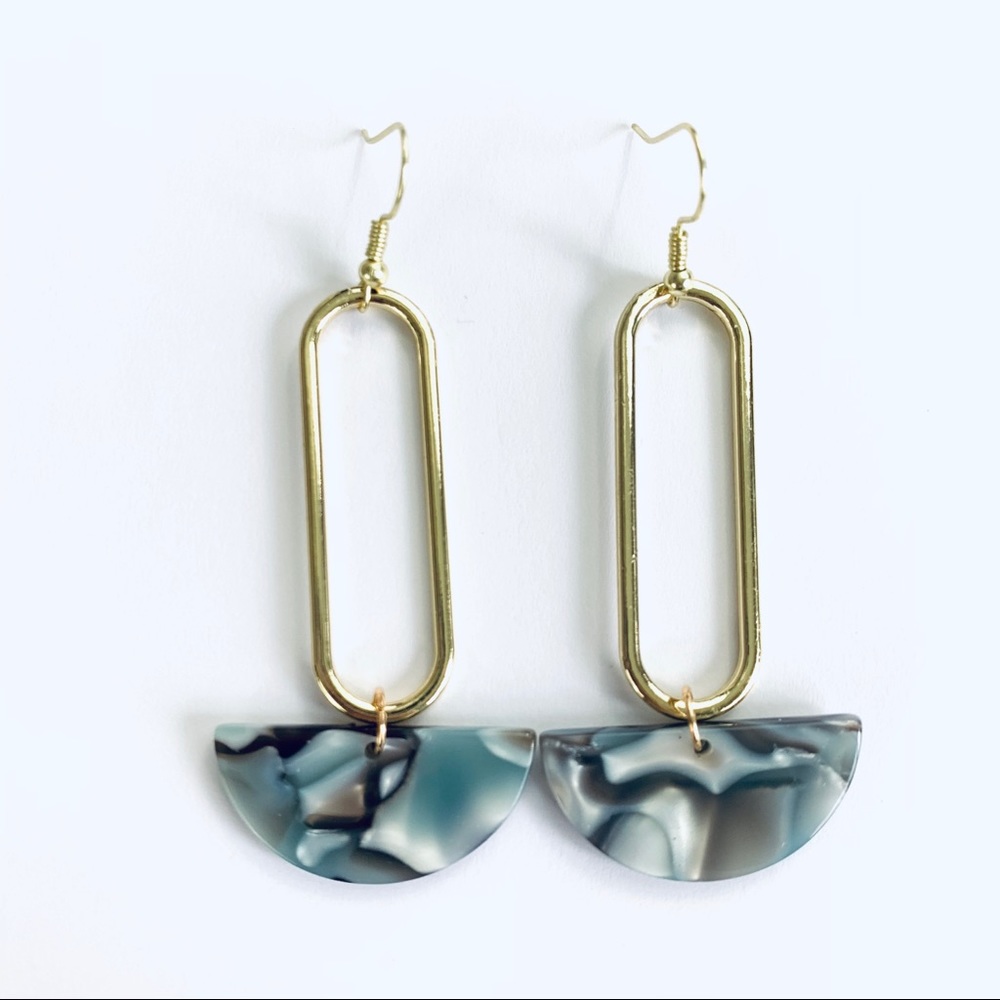 Half Circle Acetate Acrylic Drop Earrings